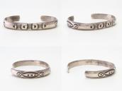 Antique Navajo Stamped Half-Round Wire Cuff Bracelet c.1920～