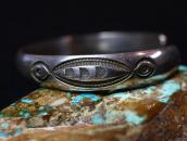 Antique Navajo Stamped Half-Round Wire Cuff Bracelet c.1920～
