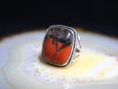 Vtg Navajo Split Shank Ring w/2Tone PetrifiedWood  c.1945～