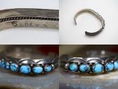 Vintage Navajo Gem Quality No.8 Turquoise Row Cuff  c.1950～