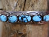 Vintage Navajo Gem Quality No.8 Turquoise Row Cuff  c.1950～