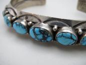 Vintage Navajo Gem Quality No.8 Turquoise Row Cuff  c.1950～