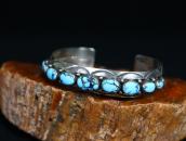 Vintage Navajo Gem Quality No.8 Turquoise Row Cuff  c.1950～