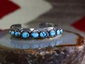 Vintage Navajo Gem Quality No.8 Turquoise Row Cuff  c.1950～