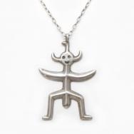 Attr.to【NAVAJO GUILD】"Horned Moon"Figure Top Necklace c.1950