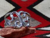 【NAVAJO GUILD】Vintage Casted Heavy Silver Wide Cuff c.1950