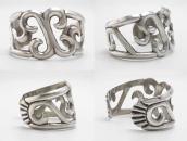 【NAVAJO GUILD】Vintage Casted Heavy Silver Wide Cuff c.1950