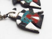 Antique Santo Domingo Thunderbird Screw-back Earring  c.1940