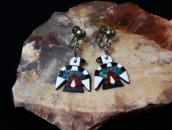 Antique Santo Domingo Thunderbird Screw-back Earring  c.1940