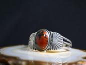 Atq Navajo Orange/Black PetrifiedWood Small Cuff  c.1945～