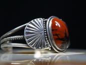 Atq Navajo Orange/Black PetrifiedWood Small Cuff  c.1945～