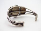 Atq Navajo Orange/Black PetrifiedWood Small Cuff  c.1945～