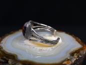 Atq Navajo Orange/Black PetrifiedWood Small Cuff  c.1945～