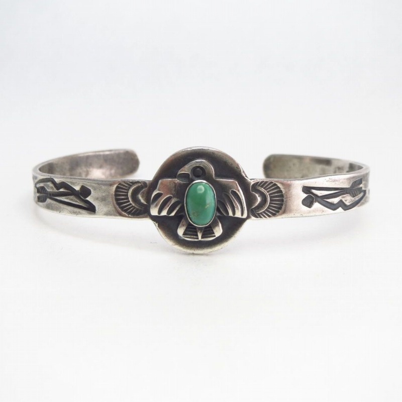Atq Thunderbird Applique Small Cuff Bracelet w/TQ c.1930～