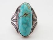 Atq Navajo Arrows Stamped Ring w/High Dome Turquoise c.1930～
