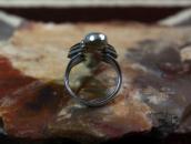 Vtg Navajo Rhombus Shape Jet & Turquoise Silver Ring c.1940～