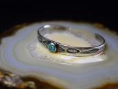 Atq Navajo Stamped IngotSilver Narrow Small Cuff w/TQ c.1930