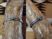 Atq Navajo Stamped IngotSilver Narrow Small Cuff w/TQ c.1930