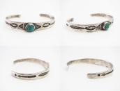 Atq Navajo Stamped IngotSilver Narrow Small Cuff w/TQ c.1930