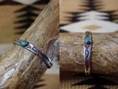 Atq Navajo Stamped IngotSilver Narrow Small Cuff w/TQ c.1930