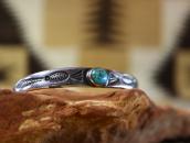 Atq Navajo Stamped IngotSilver Narrow Small Cuff w/TQ c.1930