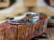 Atq Navajo Stamped IngotSilver Narrow Small Cuff w/TQ c.1930