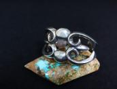 【NAVAJO GUILD】Vintage Sand Casted Silver Wide Cuff  c.1950