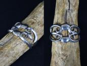 【NAVAJO GUILD】Vintage Sand Casted Silver Wide Cuff  c.1950
