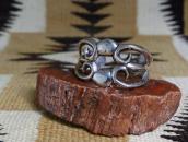 【NAVAJO GUILD】Vintage Sand Casted Silver Wide Cuff  c.1950