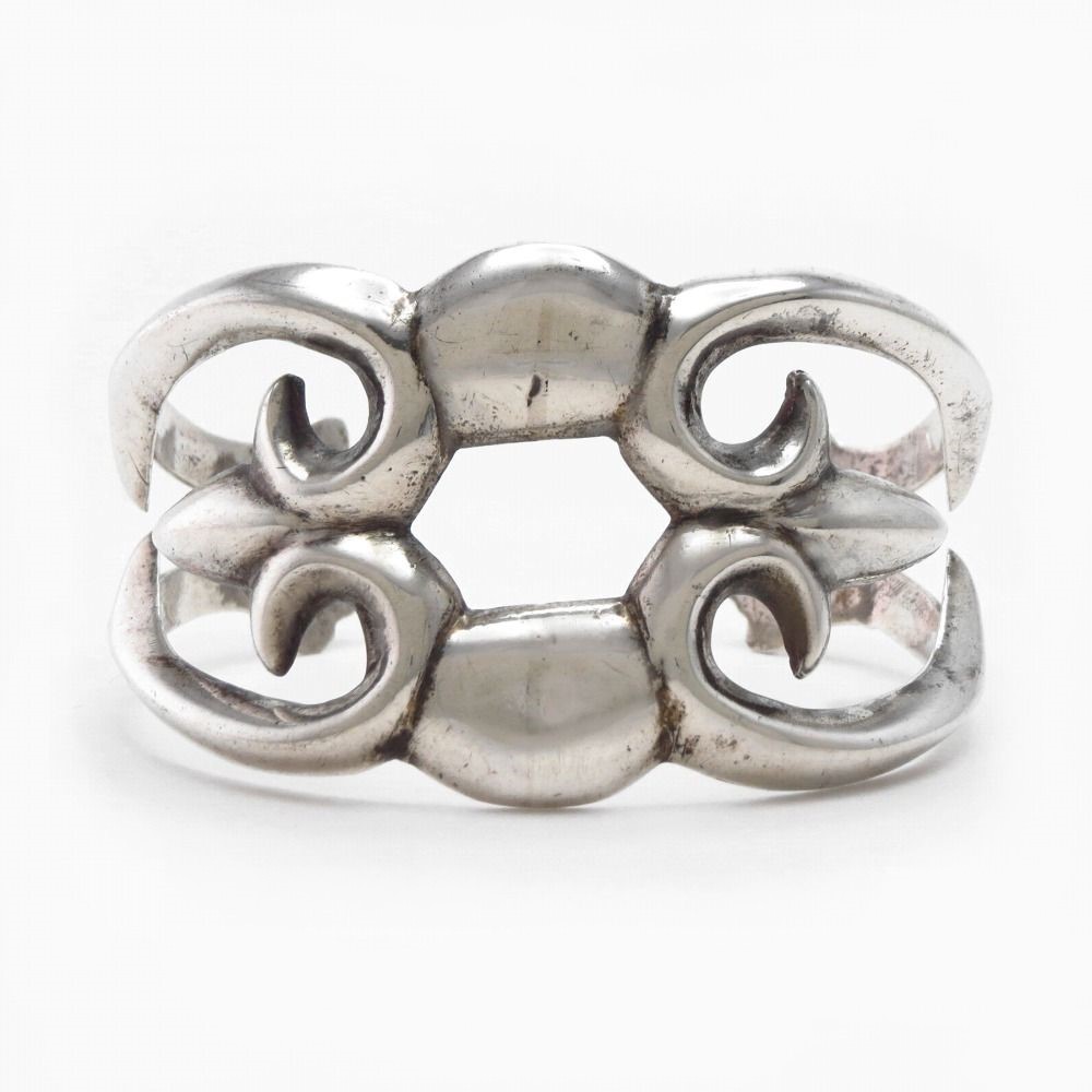 【NAVAJO GUILD】Vintage Sand Casted Silver Wide Cuff  c.1950