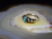 Atq Navajo Arrows Stamped Tourist Ring w/Turquoise c.1930～