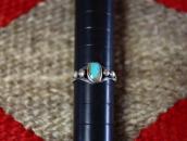 Atq Navajo Arrows Stamped Tourist Ring w/Turquoise c.1930～