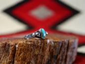 Atq Navajo Arrows Stamped Tourist Ring w/Turquoise c.1930～