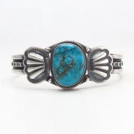 【Harry Morgan】Silver Cuff w/Gem Pilot Mt. Turquoise  c.1985～