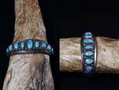 Vtg Navajo High Grade #8 Turquoise Row Cuff Bracelet  c.1950