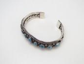 Vtg Navajo High Grade #8 Turquoise Row Cuff Bracelet  c.1950