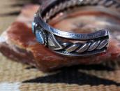 Vtg Navajo High Grade #8 Turquoise Row Cuff Bracelet  c.1950