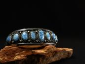 Vtg Navajo High Grade #8 Turquoise Row Cuff Bracelet  c.1950