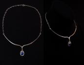 Joe H. Quintana Cochiti Cast Silver Necklace w/Lapis Lazuli
