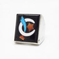 Attr. to【John Gordon Leak】Stone Inlay "Shriner" Ring c.1940～