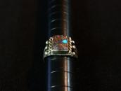 Vtg Navajo Split Shank Ring w/Replaced Sq. Bisbee TQ c.1940～