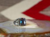 Vtg Navajo Split Shank Ring w/Replaced Sq. Bisbee TQ c.1940～