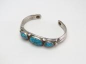 Antique Navajo Heavy Ingot Silver Worn Cuff  w/TQ  c.1930～