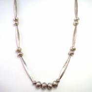 【Joe H. Quintana】 Cochiti Vintage Silver Bead Long Necklace