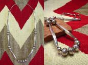 【Joe H. Quintana】 Cochiti Vintage Silver Bead Long Necklace