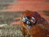 Atq "Navajo Pearl" Face Stamped Silver Tourist Ring  c.1935～