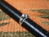 Atq "Navajo Pearl" Face Stamped Silver Tourist Ring  c.1935～