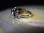 Atq "Navajo Pearl" Face Stamped Silver Tourist Ring  c.1935～