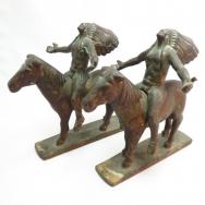 Antique 【Appeal to the Great Spirit】 Bronze Bookends  c.1920