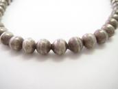 Vtg "Navajo Pearl" Silver Beaded Gradient Necklace  c.1950～